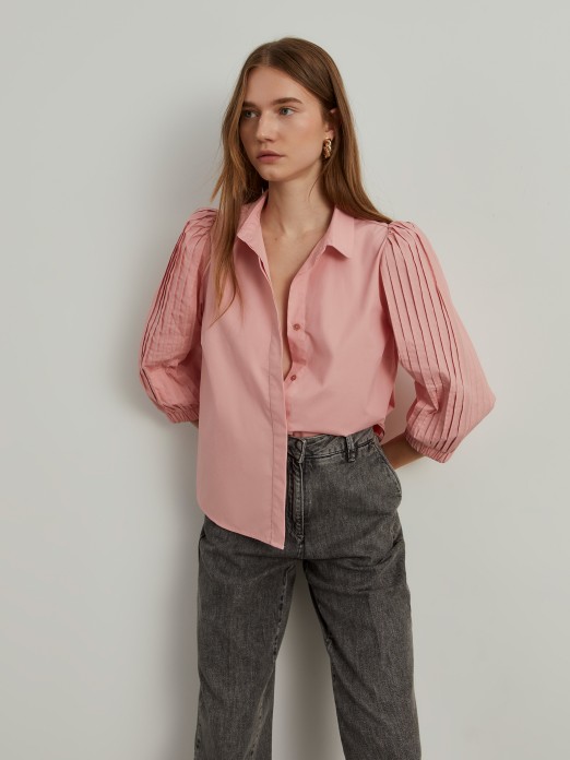 Flared sleeve shirt