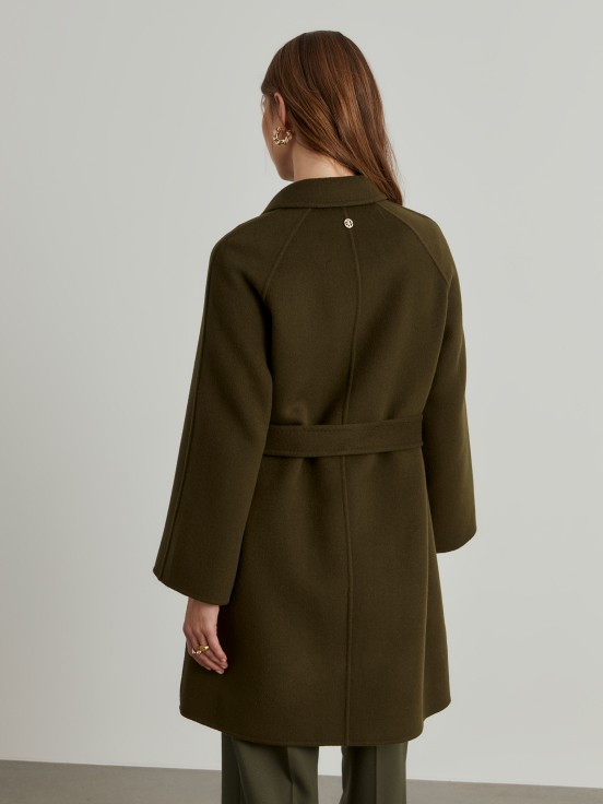 Belted wool overcoat