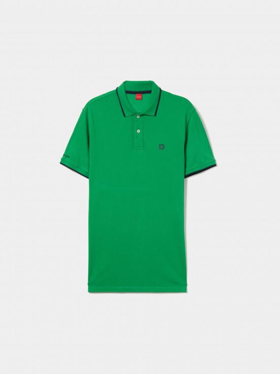 Cotton piqu polo shirt