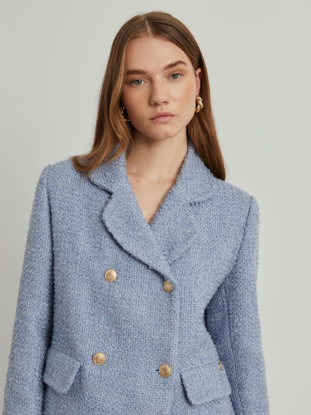Casaco tweed cruzado