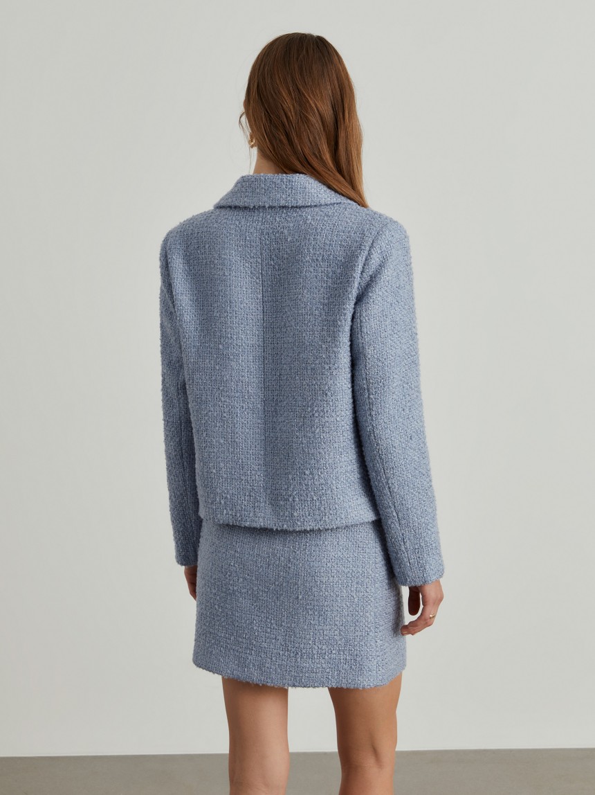 Casaco tweed cruzado
