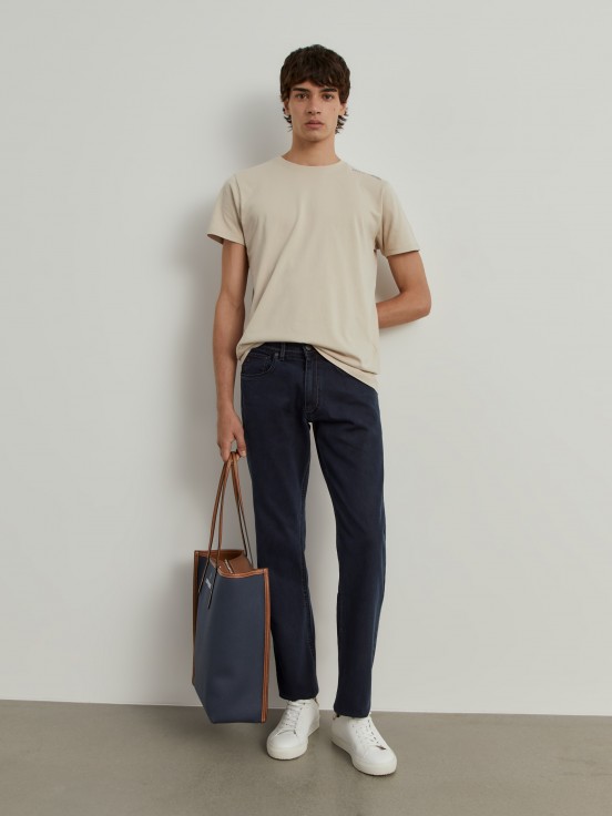 Regular fit denim pants