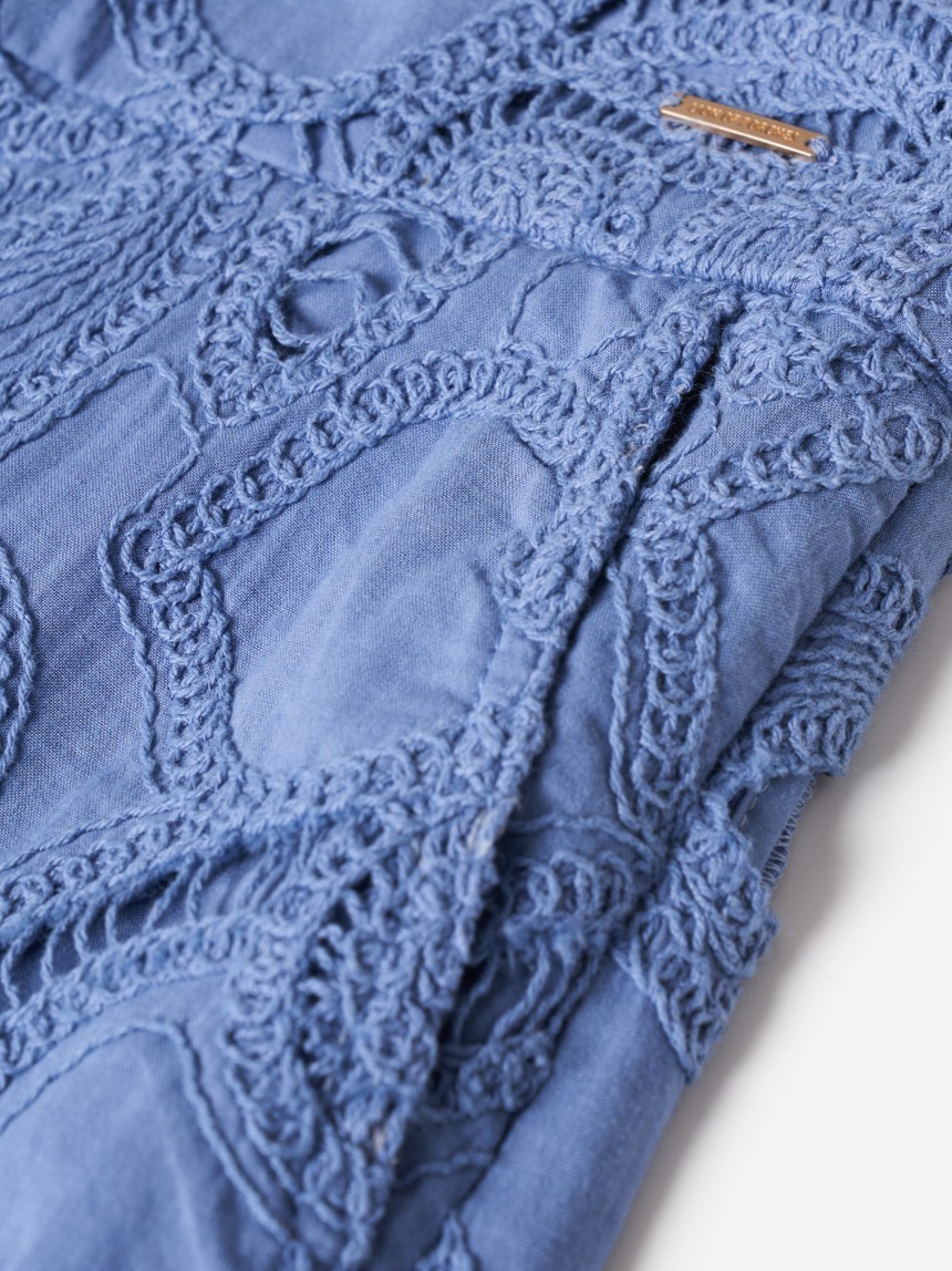 Straight trousers in English embroidery