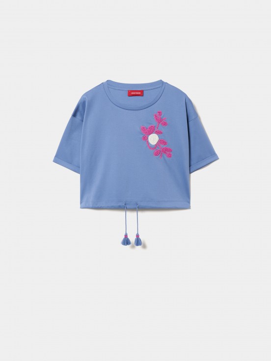 Camiseta corta con lentejuelas