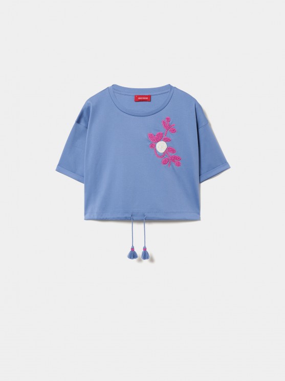 Camiseta corta con lentejuelas