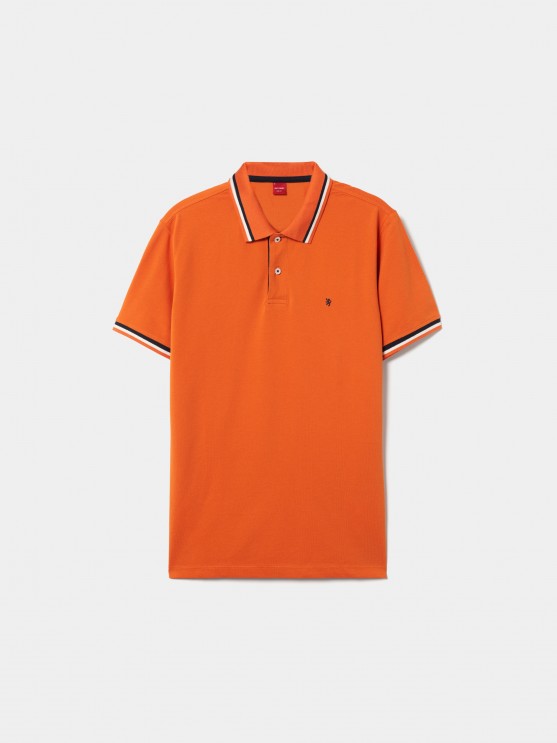 Slim fit pique polo shirt