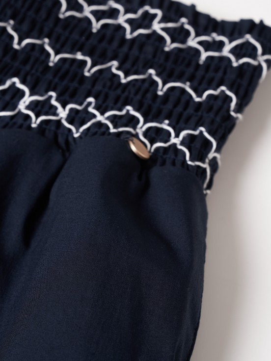 Pantaln ancho cintura elstica