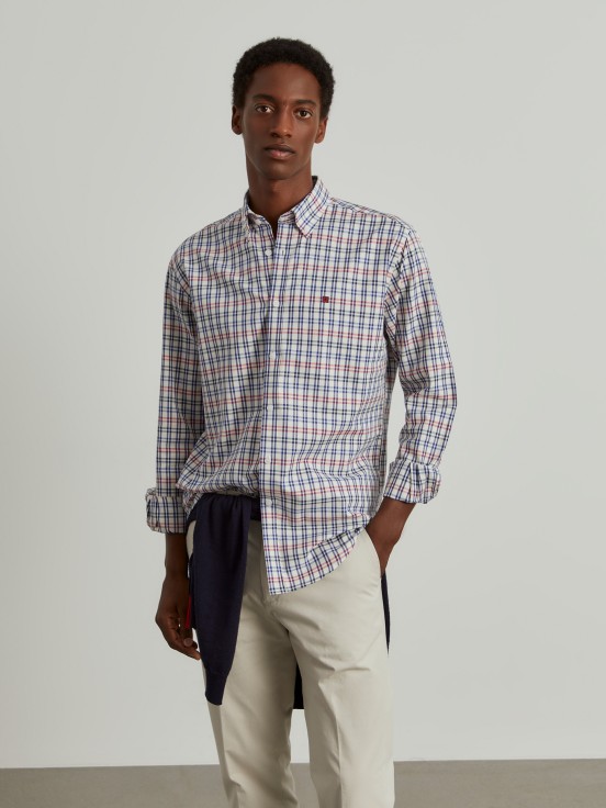 Regular fit plaid shirt