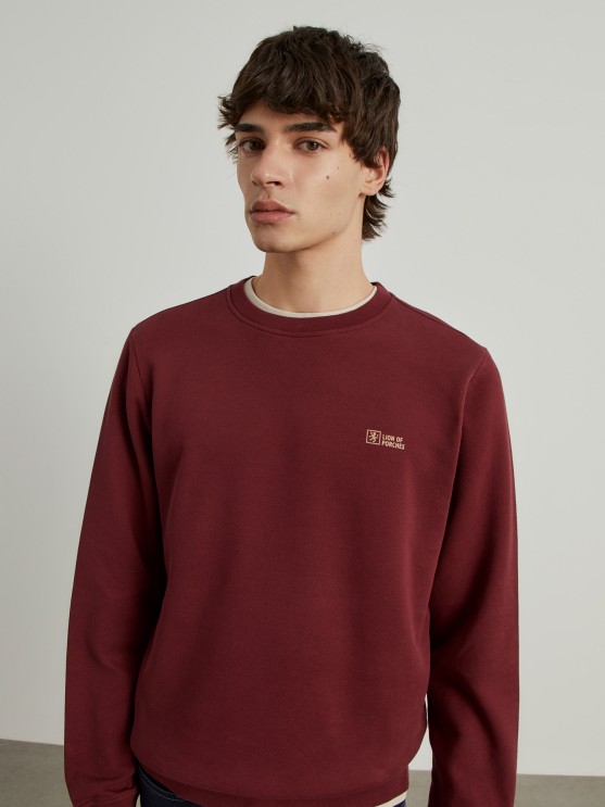 Piqu knit sweater