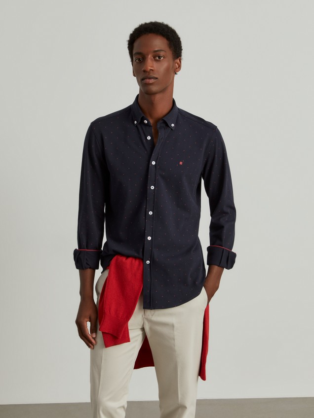 Camisa slim fit malha piqu� - Image product