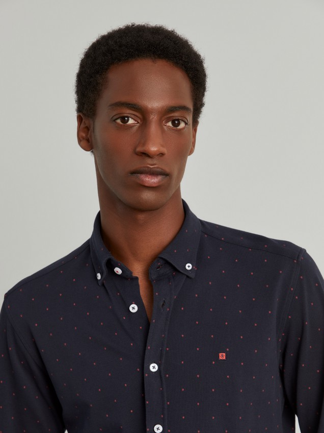 Camisa slim fit malha piqu� - Image product