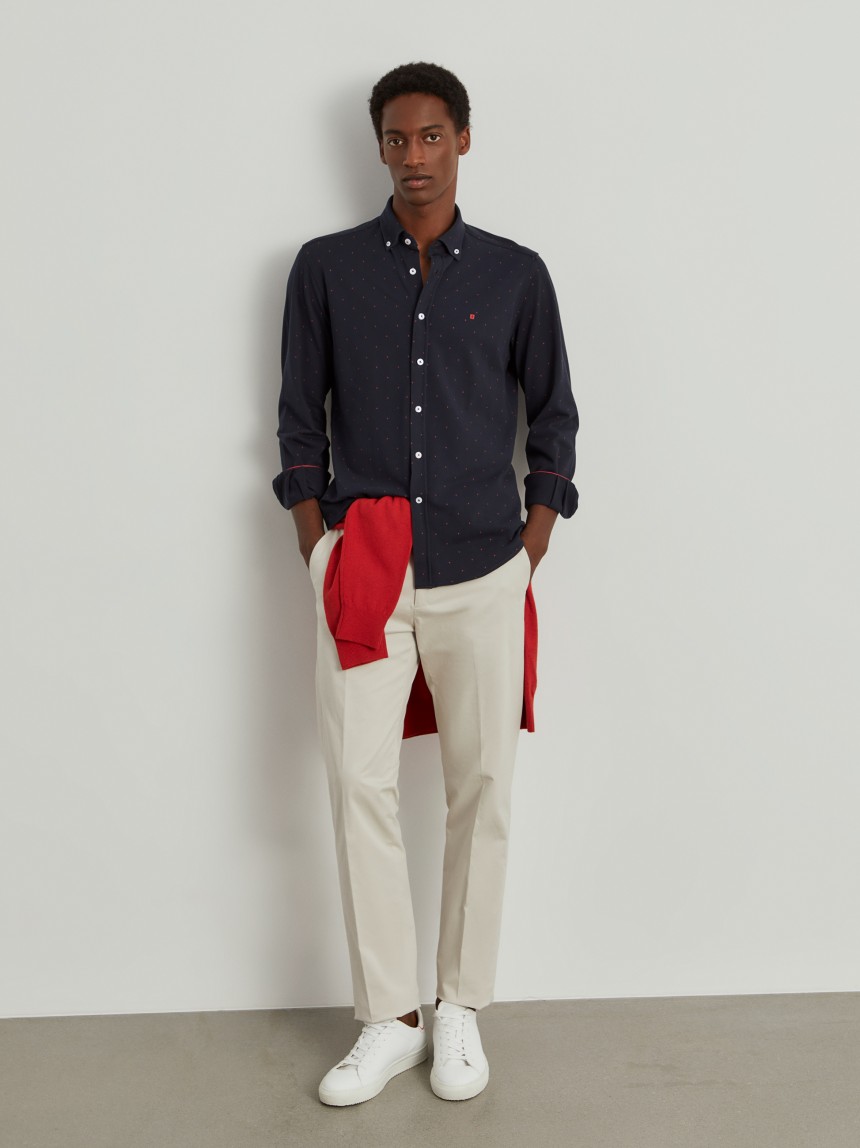 Camisa slim fit de punto piqu�