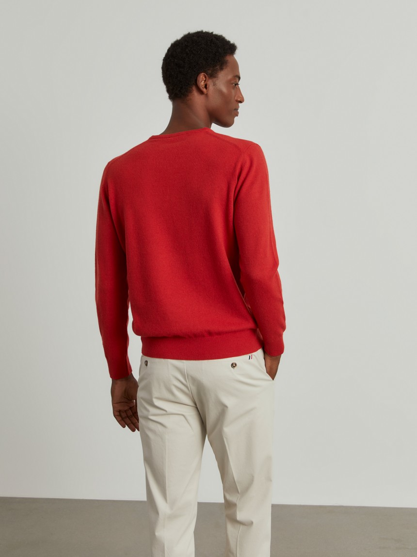 Pullover de l� decote em V