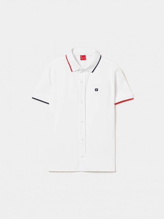 Polo camisa em malha piqu