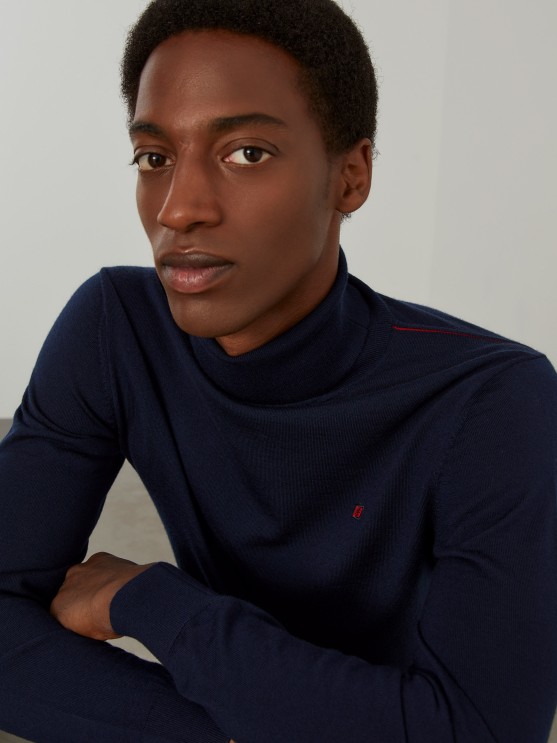 Wool turtleneck sweater