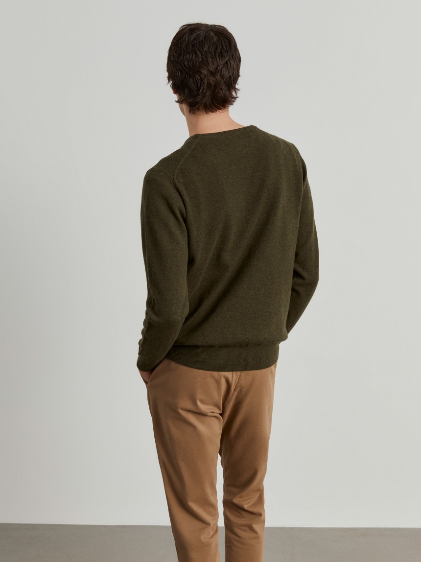 Pullover de l� decote em V