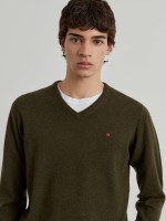 Pullover de l� decote em V