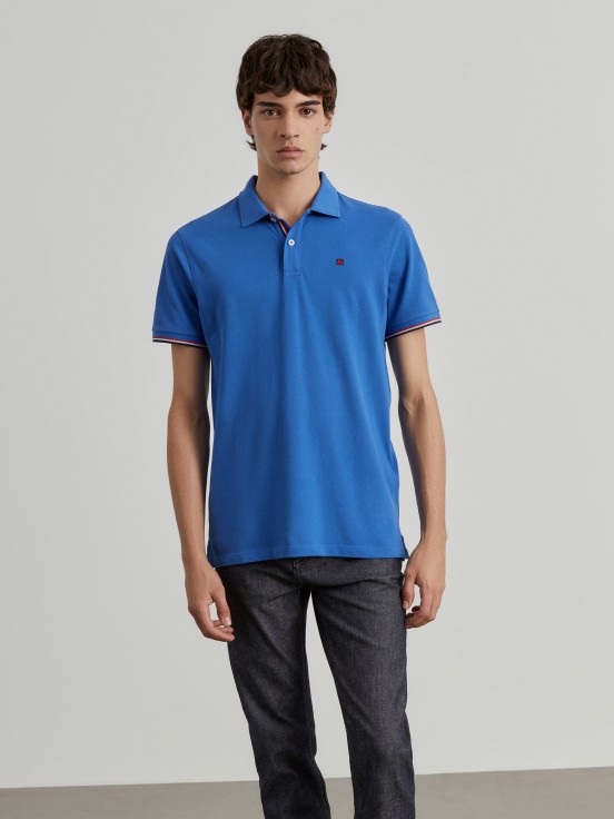 Slim fit piqu polo