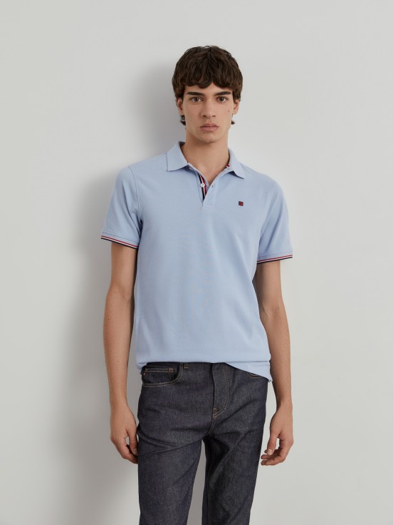 Slim fit piqu polo