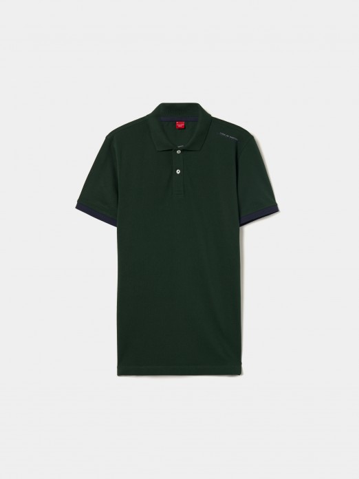 Cotton piqu polo shirt