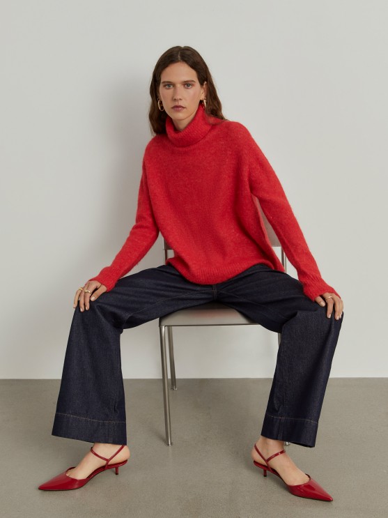Turtleneck sweater with alpaca wool