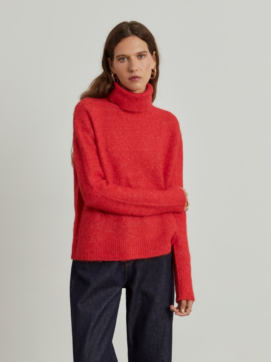 Turtleneck sweater with alpaca wool