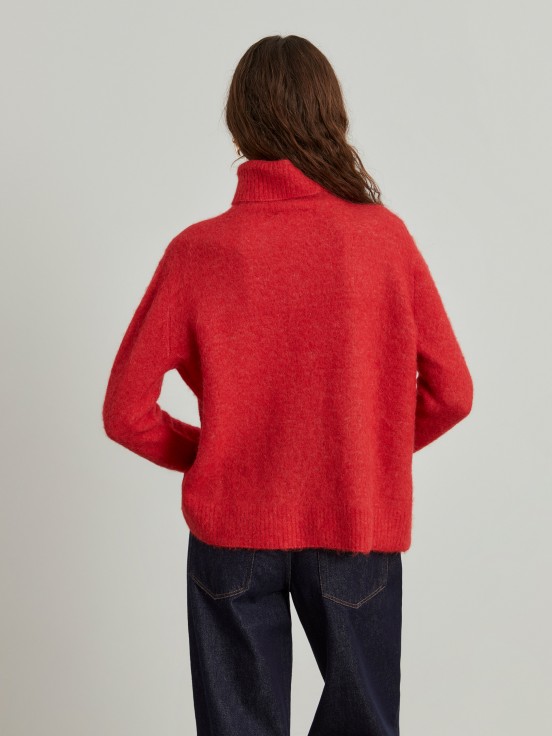 Turtleneck sweater with alpaca wool