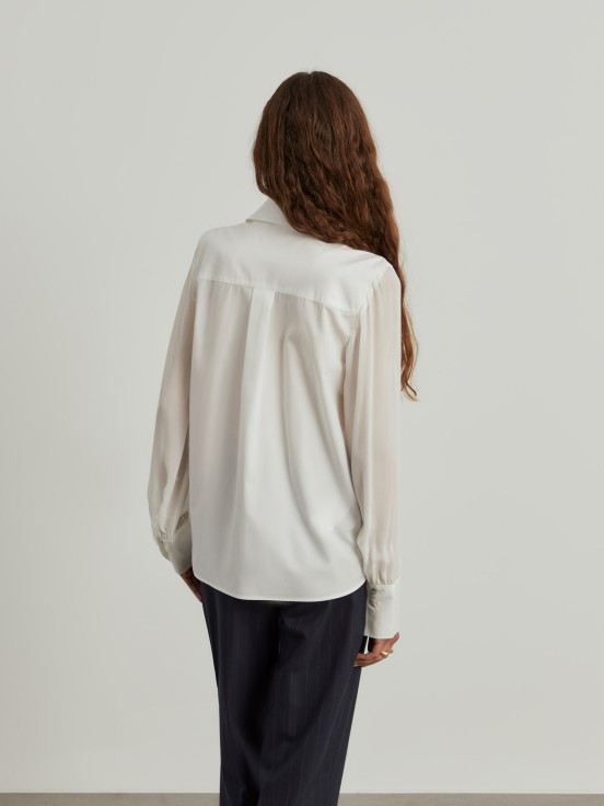 Shirt with transparent sleeves