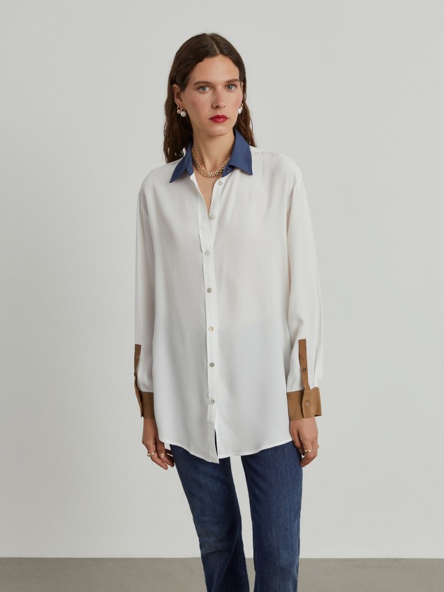 Tricolor fluid shirt