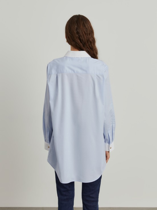 Color block cotton shirt