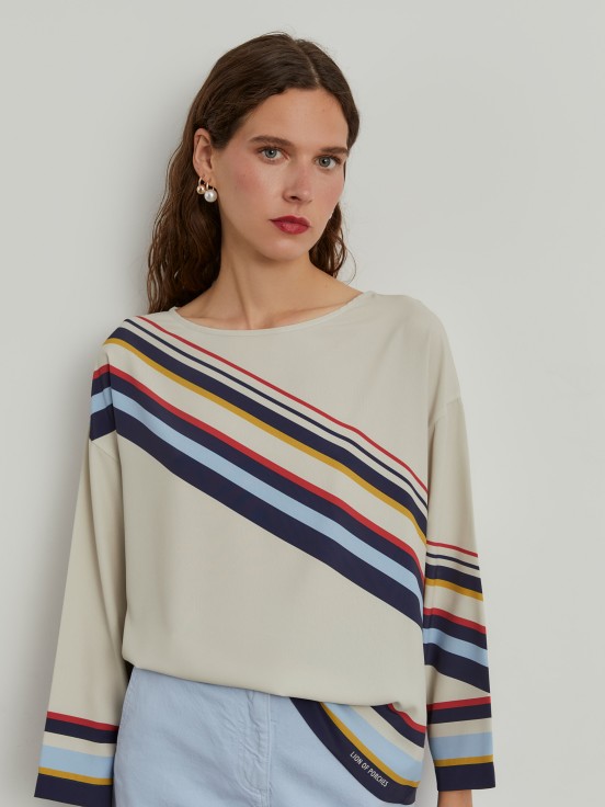 Fluid striped blouse