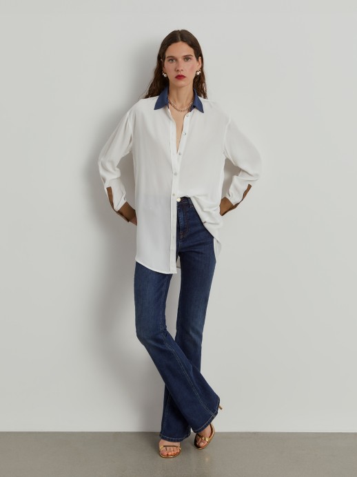 Tricolor fluid shirt