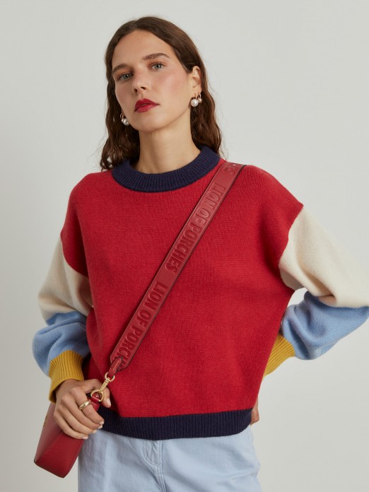 Colorblock knit sweater