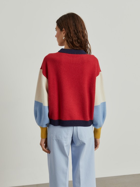 Colorblock knit sweater