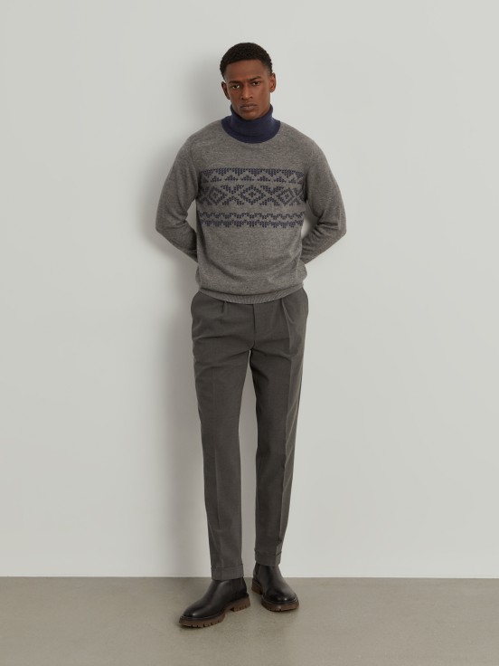 Jacquard turtleneck sweater