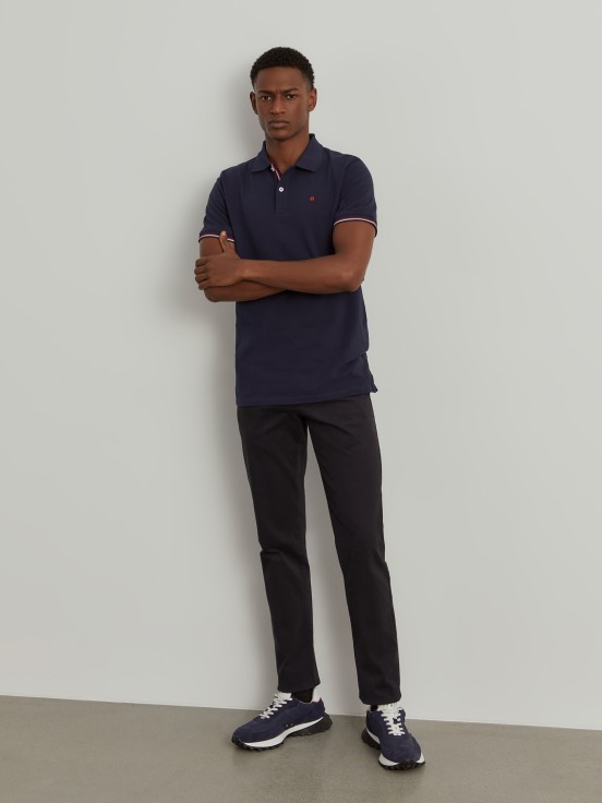 Slim fit piqu polo