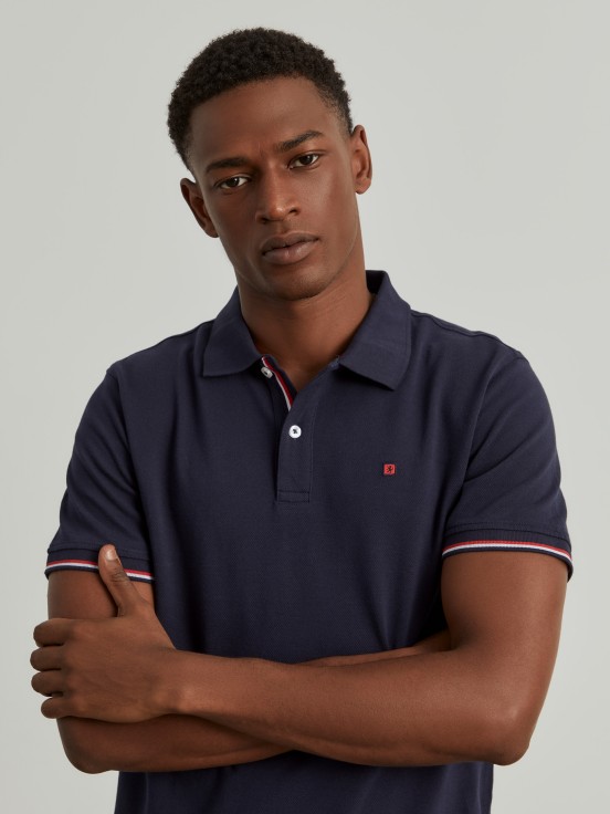 Slim fit piqu polo