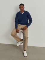 Pullover de l� decote em V