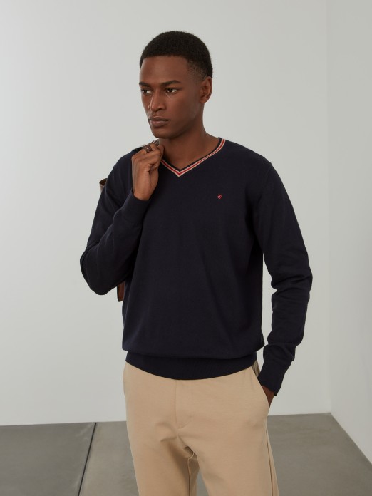 Cotton and cashmere pullover