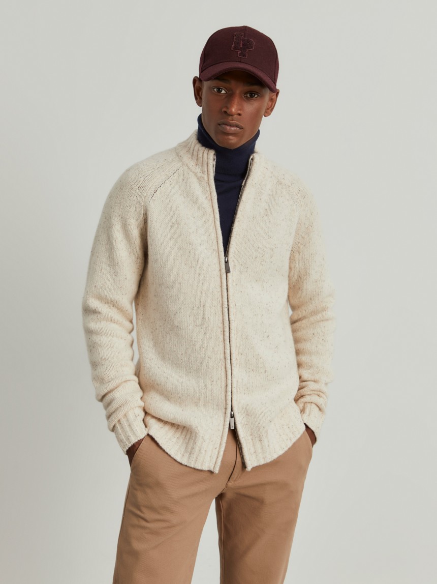 Two-tone knitted jacket