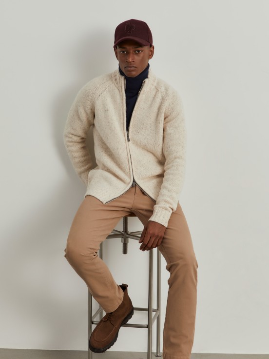 Two-tone knitted jacket