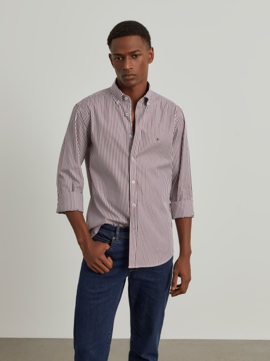 Striped slim fit shirt