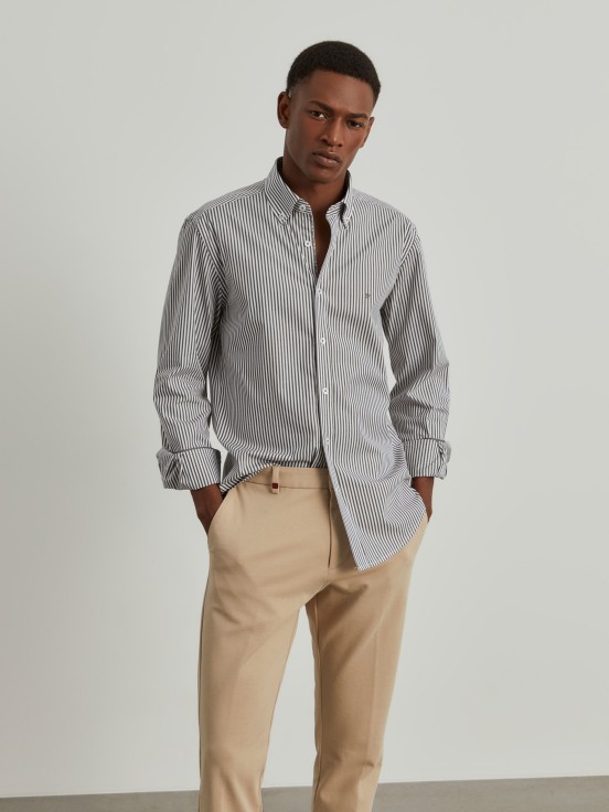 Striped slim fit shirt