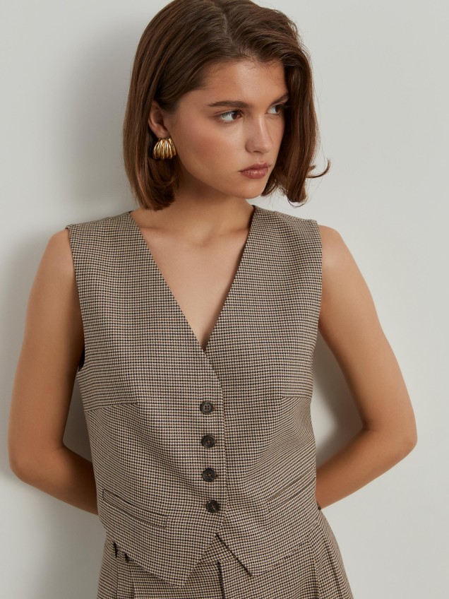 Short houndstooth vest - Image product