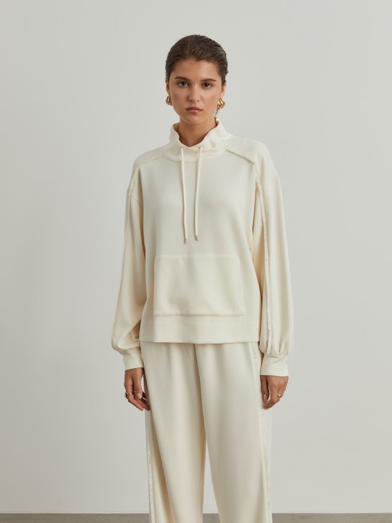 Flared sleeve sweater