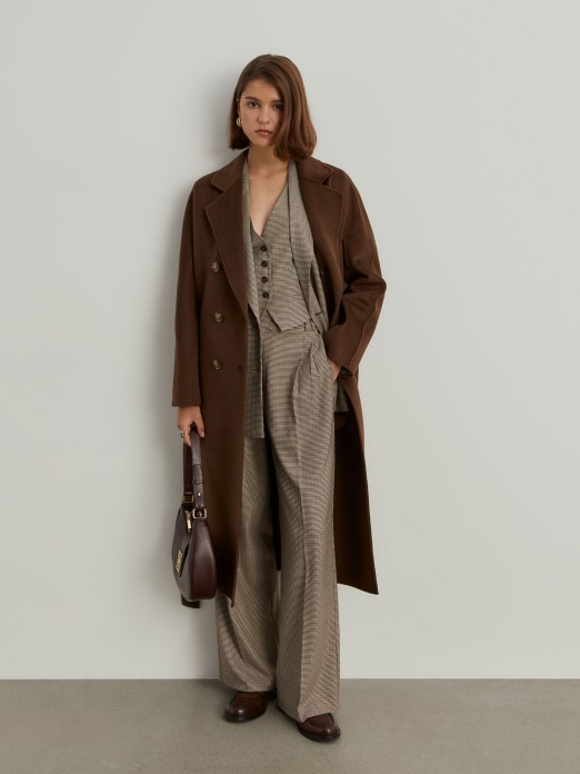 Long double-breasted overcoat