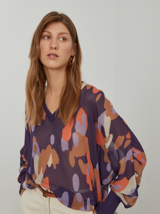 Blusa fluida estampada