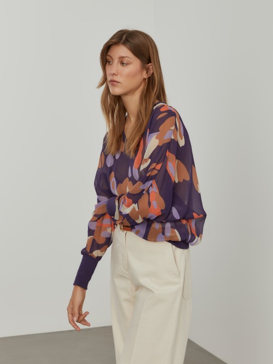 Blusa fluida estampada