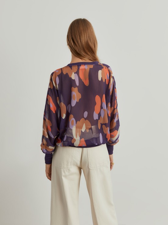 Blusa fluida estampada
