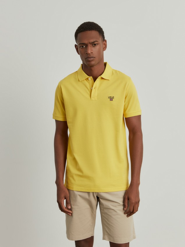 Slim fit pique polo shirt - Image product